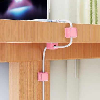 Magnetic Cord Organizer Holder, 6 Pack Desk Cable Clips Management, Hide Phone Charging Cable Keeper, Strong Adhesive Wire Charger Holder for Nightstand, Kitchen Appliances, Office Supplies