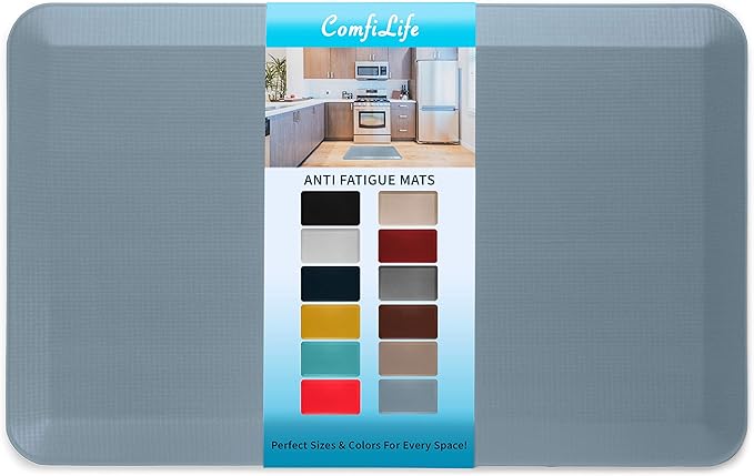 ComfiLife Anti Fatigue Floor Mat – 3/4 Inch Thick Perfect Kitchen Mat, Standing Desk Mat – Comfort at Home, Office, Garage – Durable – Stain Resistant – Non-Slip Bottom (20" x 32", Denim)