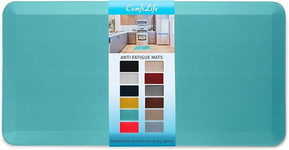 ComfiLife Anti Fatigue Floor Mat – 3/4 Inch Thick Perfect Kitchen Mat, Standing Desk Mat – Comfort at Home, Office, Garage – Durable – Stain Resistant – Non-Slip Bottom (24" x 70", Teal)