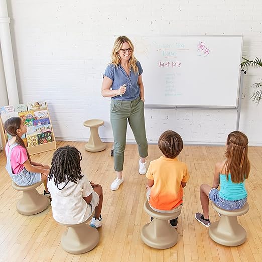 ECR4Kids Twist Wobble Stool, 14in Seat Height, Active Seating, Sand