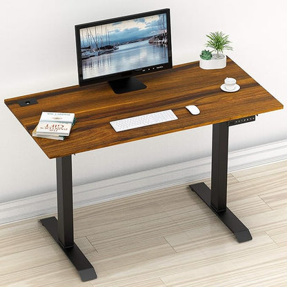 SHW Memory Preset Electric Height Adjustable Standing Desk, 48 x 24 Inches, Walnut