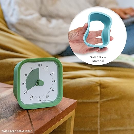 TIME TIMER Home MOD Botanical Cases - for Classroom Learning, Homeschool Study Tool, Student Desk Clock and Office Meetings with Silent Operation (2-Pack), Pink & Green